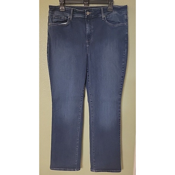 NYDJ Marilyn Straight‎ Womens 16 Medium Wash High Rise Stretch Lift Tuck - Picture 1 of 10